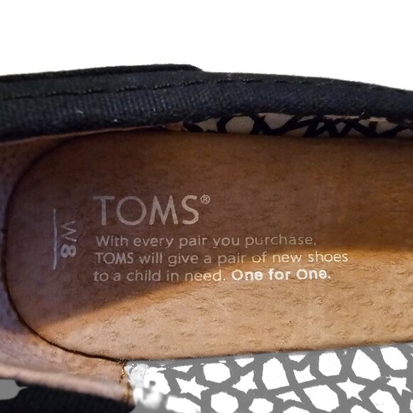 Toms Black Canvas Wedges 8W - Picture 11 of 12